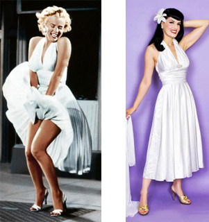 white marilyn monroe style dress
